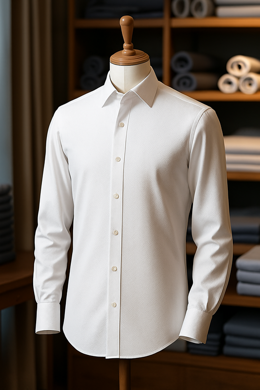 White Sculpted Texture - Standard Fit