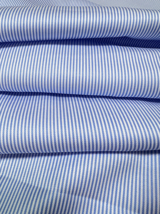 Albini® - Thin Stripe Poplin Sky - Fabric