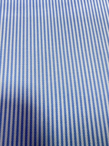 Thin Stripe Poplin Sky - Bespoke Experience