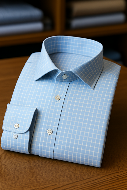 Light Blue Grid Essential - Standard Fit