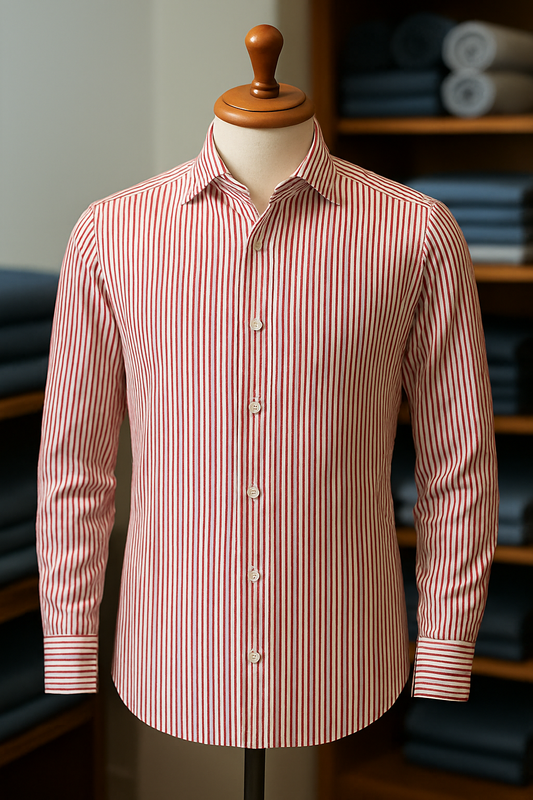 Red Thin Stripe Casual - Made to Measure