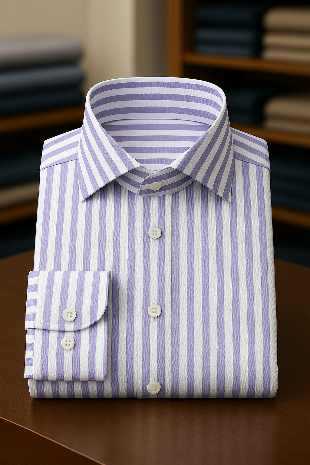 Lilac Bold Stripe - Standard Fit